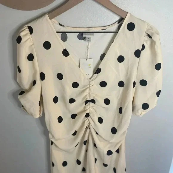 A New Day Polka Dot Midi Dress Size Medium NWT - Picture 3 of 4